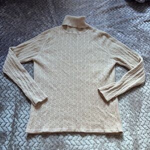Women’s Pursuits LTD 100% CASHMERE turtleneck sweater neutral cream size medium